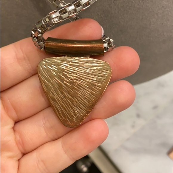 Triangle Two-Tone Necklace - Picture 4 of 4